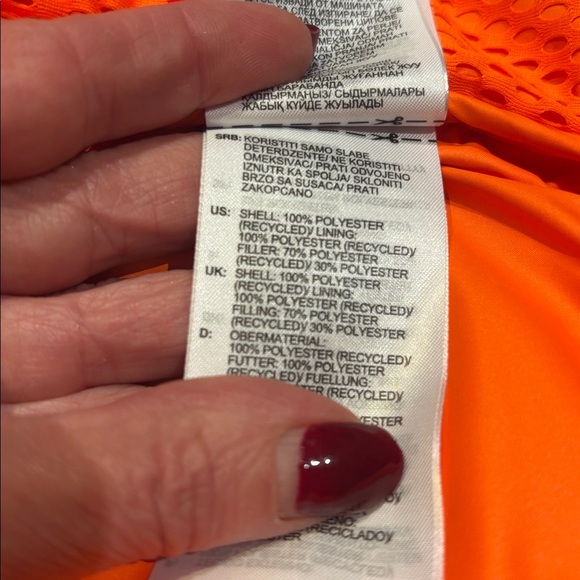 Adidas by Stella McCartney NWT Convertible Quilted Puffer Jacket Vest Orange XS - Picture 14 of 16